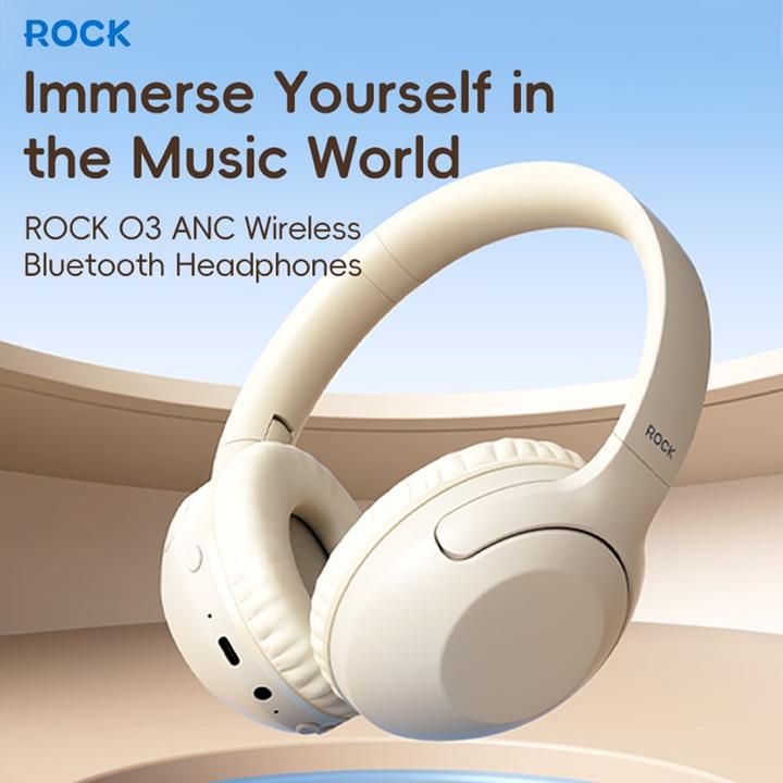 Actual product image Rock - O3 ANC Wireless Headphones RAU0773 - Bluetooth-Kopfhörer, Hellblau/Grau (ANC, 15 h, Wireless)