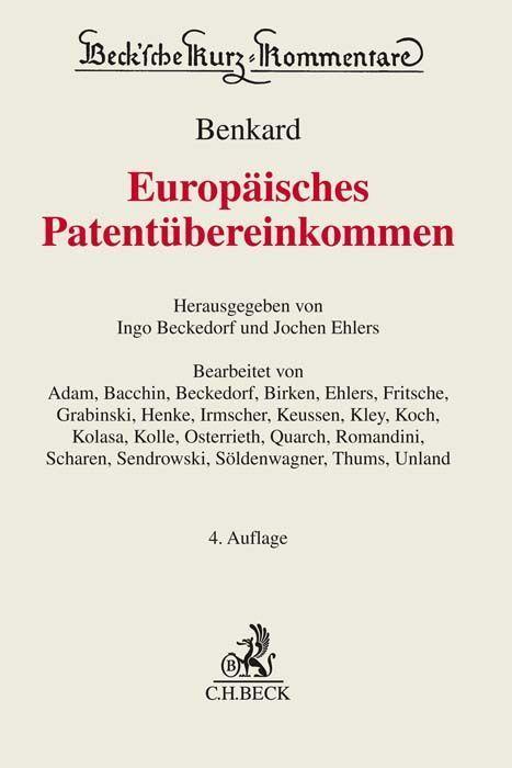 Immagine prodotto Convenzione sul brevetto europeo (Tedesco, Tommaso, Ehlers, Jochen/Adamua, 2023)