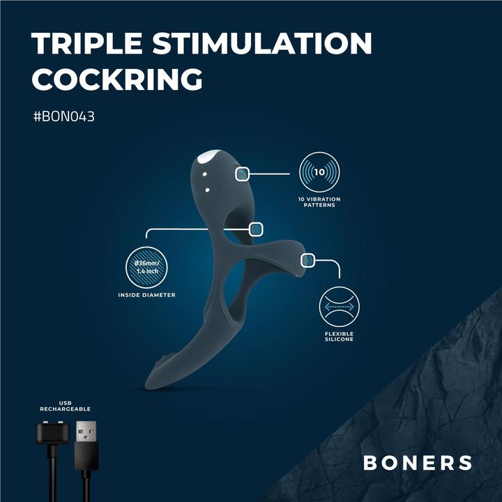 Image du produit Boners Cockring triple (4 cm)