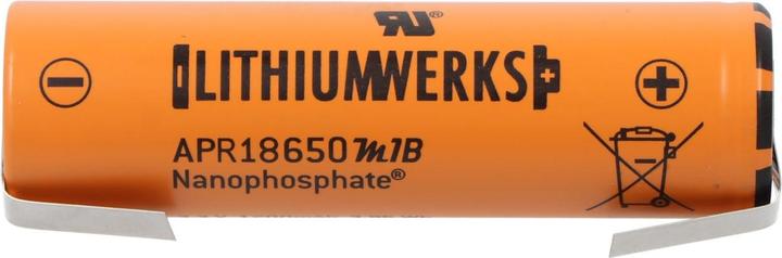 Image du produit A123 Systems A123 APR18650M-A1 1100mAh 3,2V - 3,3V LiFePo4 Akku mit Lötfahne U-Form (1 pcs, 1100 mAh)
