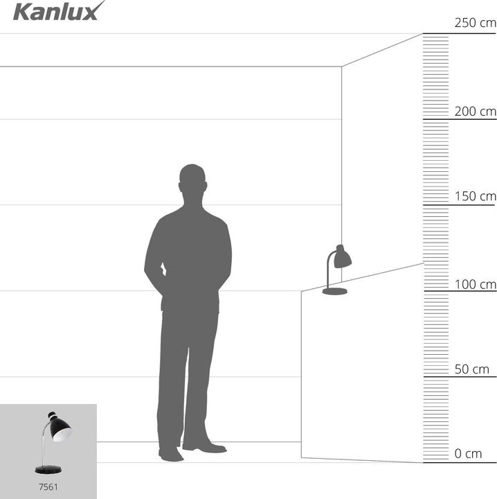 Actual product image Kanlux 7561 ZARA HR-40-B Table Lamp (E14)