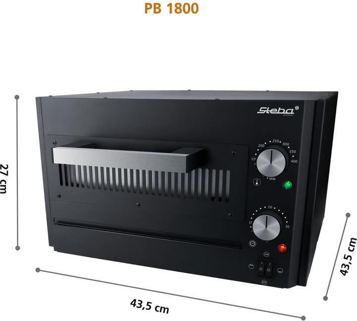 Immagine prodotto Steba Power Pizzabcker schwarz PB 1800 sw (Forno elettrico per pizza)