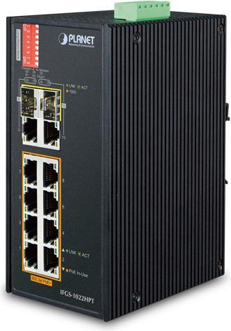 Image du produit Planet IP30 Industriel 8-P 10/100TX (10 Ports)