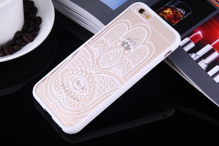 Actual product image König Design Apple iPhone 8 Mobile Case Mandala Case Cover Motif Hand Fatima White New (Apple iPhone 8)