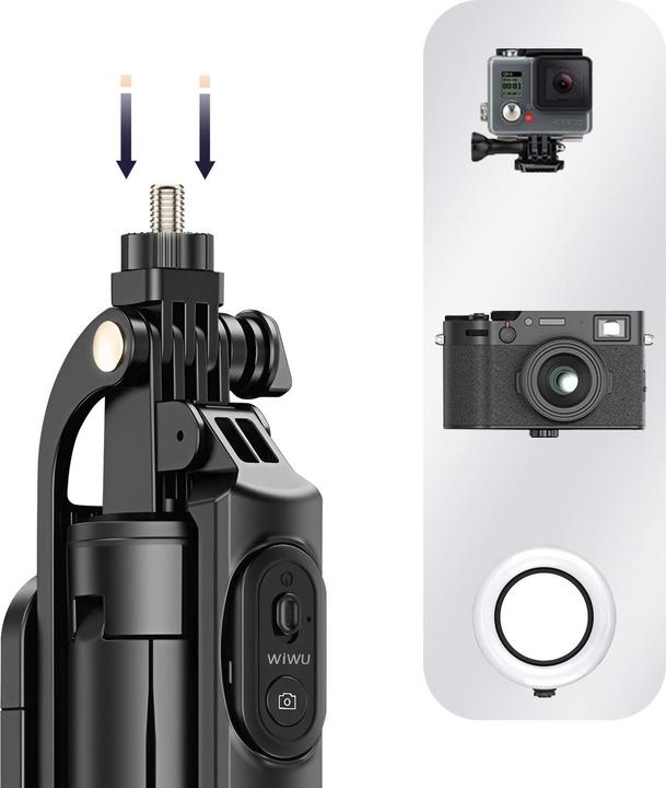 Image du produit Wiwu Selfie stick - Selfie Stick Wi-SE012 with Tripod Function and double LED light
