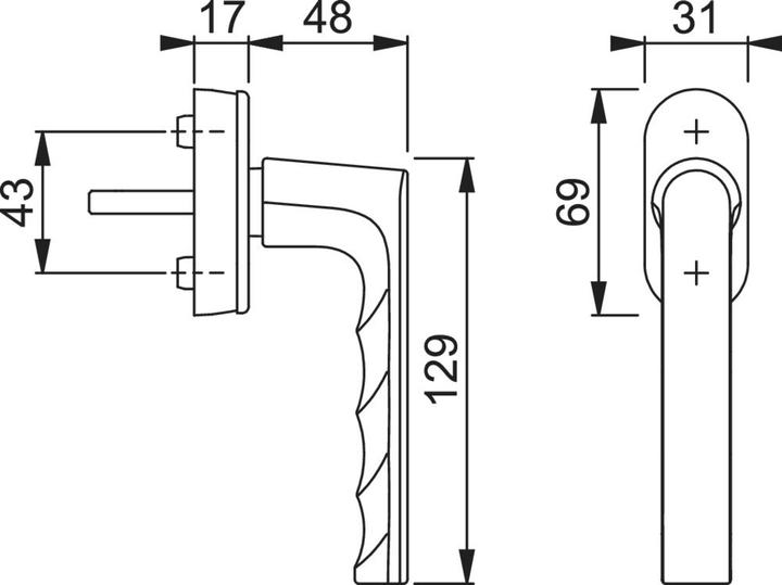 Actual product image Hoppe Window handles SecuForte 0700/UD9020 Hamburg (Window handles)