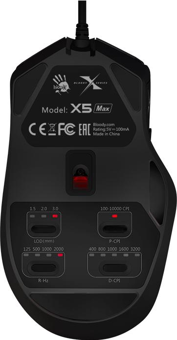 Produktbild Bloody X5 Max Maus Beidhändig USB Typ-A 10000 DPI (Kabelgebunden)