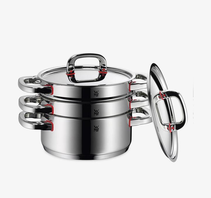 Productafbeelding WMF Kookpot Inductie Vleespot 20cm Pot 3,3l Deksel PremiumOne Roestvrij Staal (20 cm, Steelpan, Roestvrij staal)