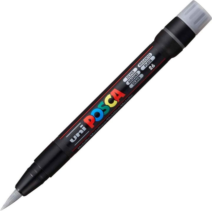 Actual product image Posca Brush tip marker (Silver, 10 mm, 1 x)