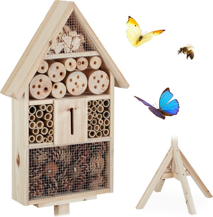 Relaxdays Insectenhotel (Bijen, Lieveheersbeestje, Kantenvleugel)