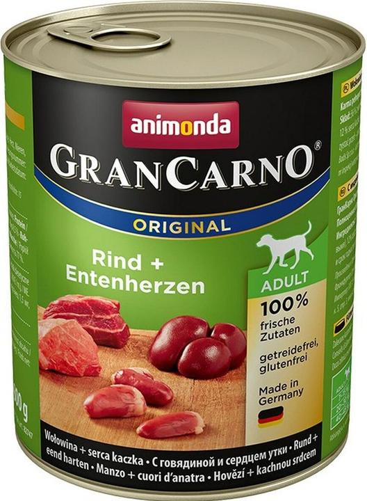 Image du produit animonda GranCarno Original Adult Rind + Entenherzen (Adulte, 1 pcs, 800 g)