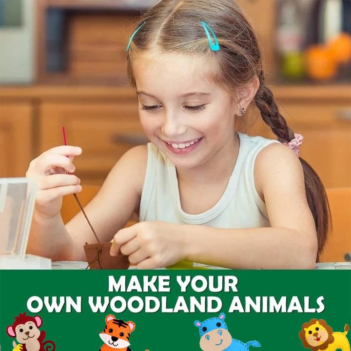 Actual product image Activity Board DIY Sewing Felt Animals Sewing Kit Forest Creatures Plush Ornaments Sewing Craft Kit Educational