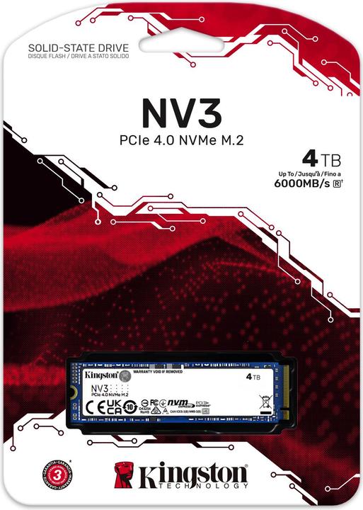 Actual product image Kingston NV3 (4000 GB, M.2 2280)