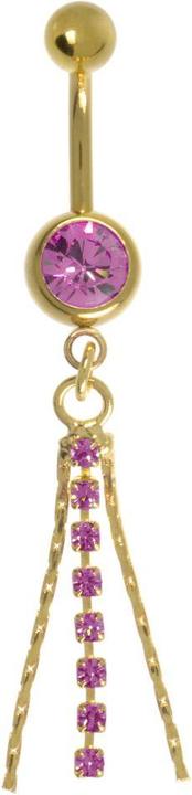 Immagine prodotto Bijouteria Piercing ventre (Acciaio chirurgico 316L, Vetro (di orologio), Rivestimento in PVD (colore oro))