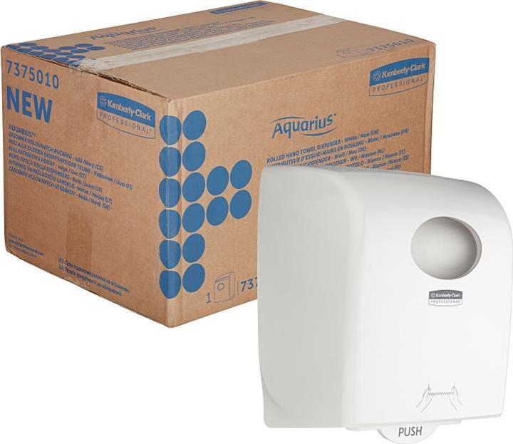 Actual product image Kimberly-Clark Aquarius™ dispenser for rolled hand towels, for 1 roll, plastic, white.
