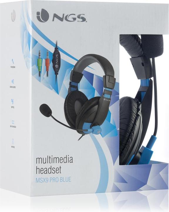 Produktbild NGS MSX9 Pro Kopfhörer Verkabelt Kopfband Calls/Music Schwarz (ANC, Kabelgebunden)