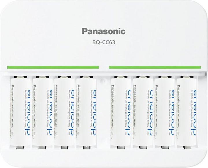 Produktbild Panasonic 8fach Schnell-Ladegerät und 8 Stück eneloop Standard Mignon AA BK-3MCC (8 Stk., Ladegerät inkl. Akku)