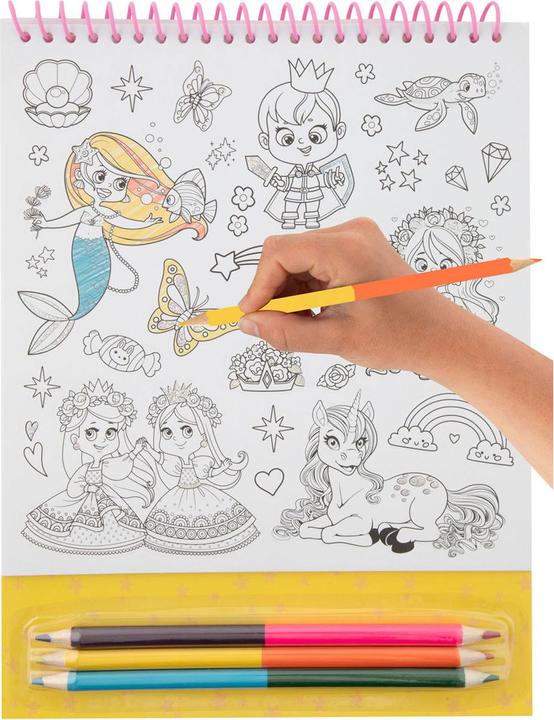 Actual product image Grafix Colour your own stickers with crayons - Fantasy World (Multicoloured, 250 x)