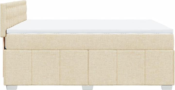 Produktbild VidaXL Boxspringbett Polsterbett Bett Doppelbett Matratze Creme 160x200cm Stoff (160 x 200 cm, 160 x 200 cm)