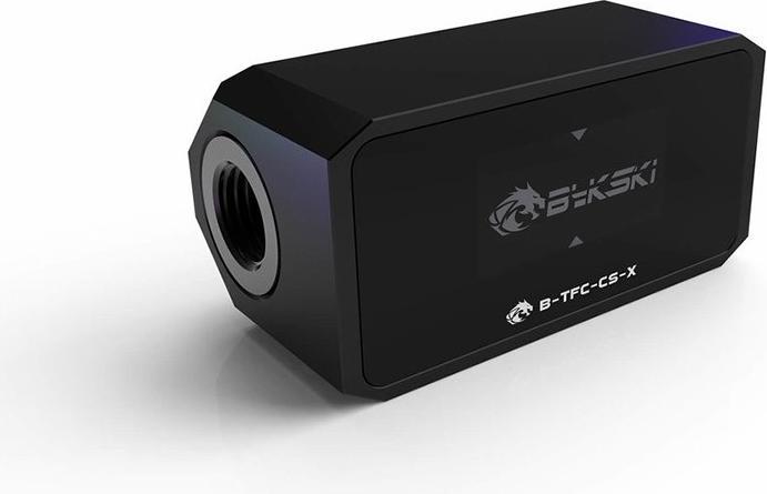 Actual product image Bykski B-TFC-CS-X Digital Flow Sensor with OLED Display - Black