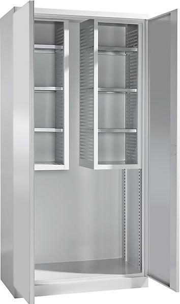 Produktbild MBA-System Geräte- und Putzmittelschrank JUMBO, Vollblechtüren / 2 Regalboxen, lichtgrau (45 cm, 112 cm)