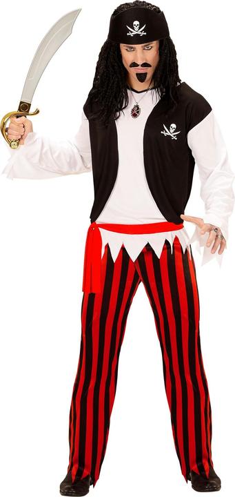Image du produit Widmann Piraten Kostüm mit T-Shirt mit Weste, Hose, Gürtel, Stirnband (S)