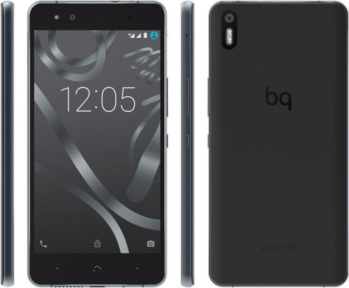 BQ Aquaris X5 (16 GB, Anthracite, 5", Hybrid Dual SIM, 13 Mpx, 4G)