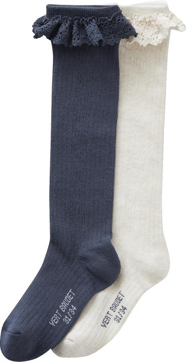 Produktbild Vertbaudet 2er-Pack Mädchen Strümpfe, Ajourstrick/Spitze Oeko-Tex (2er Pack, 31, 34)