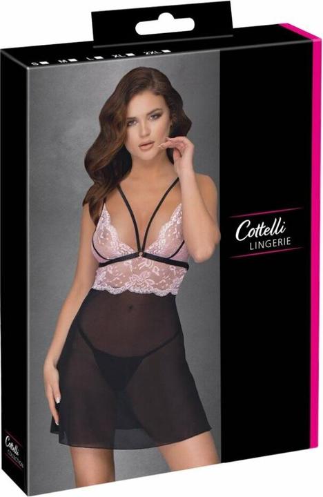 Produktbild Cottelli Collection Babydoll schwarz/rosa (XL)
