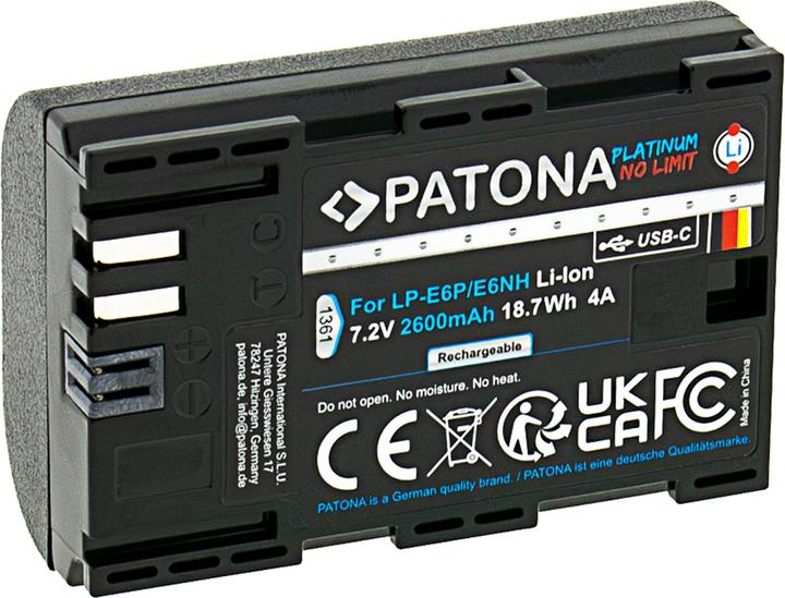Patona Platinum Canon LP-E6P USB-C (Rechargeable battery)
