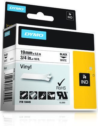 Actual product image Dymo Rhino vinyl tape, black (8.50 cm, White)
