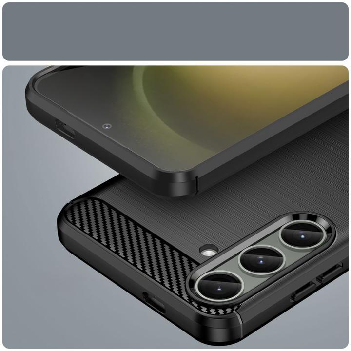 Produktbild Hurtel HülleCarbon Case flexible Silikon-Carbon-Hülle - Schwarz (Samsung Galaxy S24+)