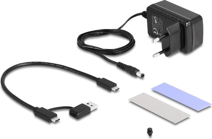 Actual product image Delock USB Type-C converter for 1 x M.2 NVMe SSD + 1 x SATA SSD / HDD