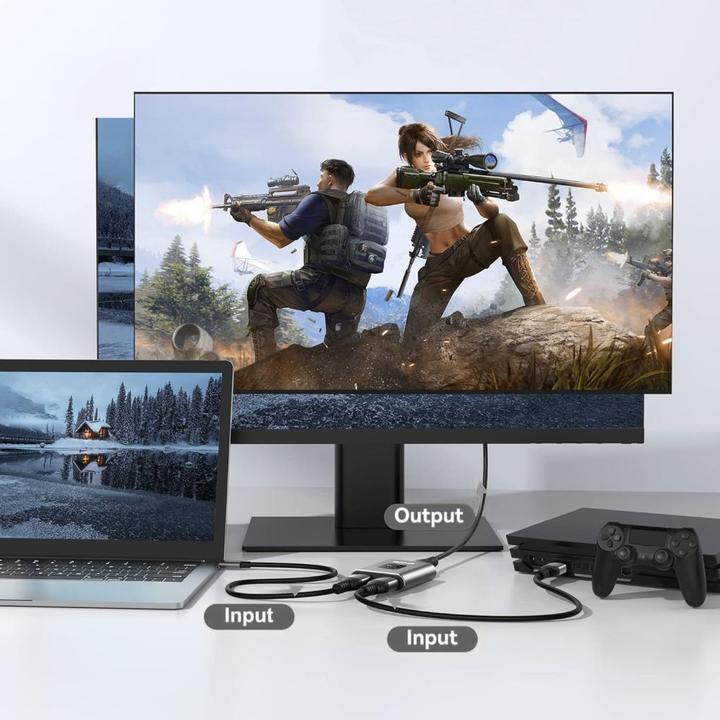 Produktbild Tech-Protect HB07 HUB Adapter 2in1 HDMI 4K 60HZ - gray (HDMI, 4.70 cm)