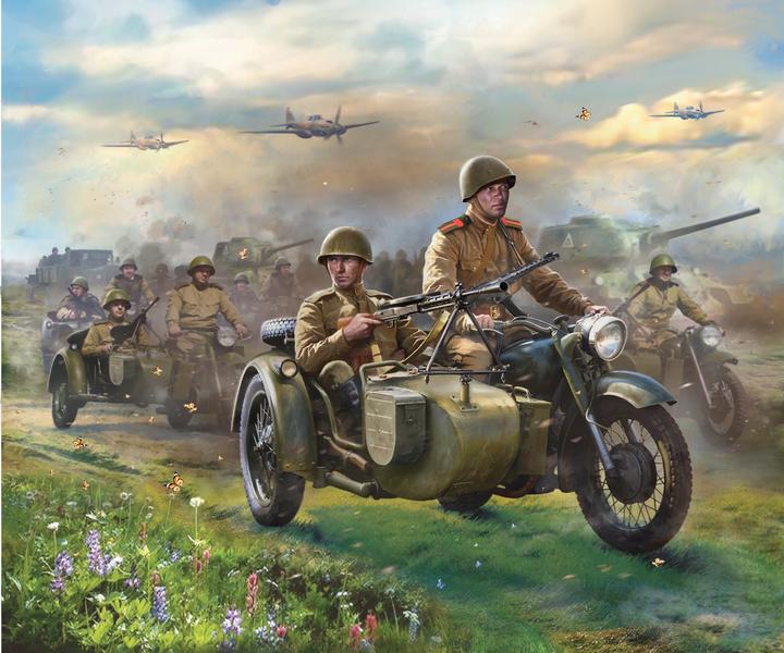 Image du produit 1:72 Sov.motorc.M-72 w/sidecar&crew WWII