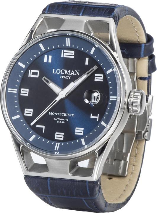 Produktbild Locman Italy Herrenuhr Montecristo Automatik blau 41 mm Ref. 0541 (Analoguhr, 41 mm)