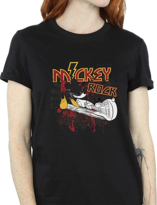 Actual product image Disney Womens/Ladies Mickey Mouse Smash Guitar Rock Cotton Boyfriend T-Shirt (S)