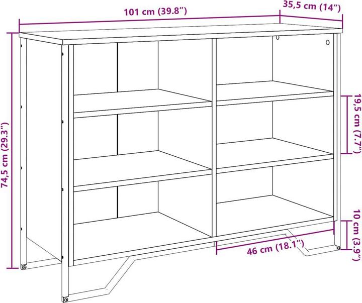 Image du produit VidaXL Buffet (35,5 x 35,5 x 74,5 cm)