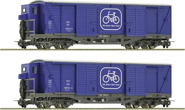 Actual product image Roco H0e Ro Set of 2 bicycle transport wagons, Öb (Track H0)