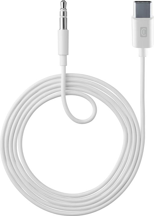 Cellularline Audiokabel AUX 100cm USB C USB Type-C auf 3,5mm Klinke (1 m, 3.5mm Klinke (AUX))