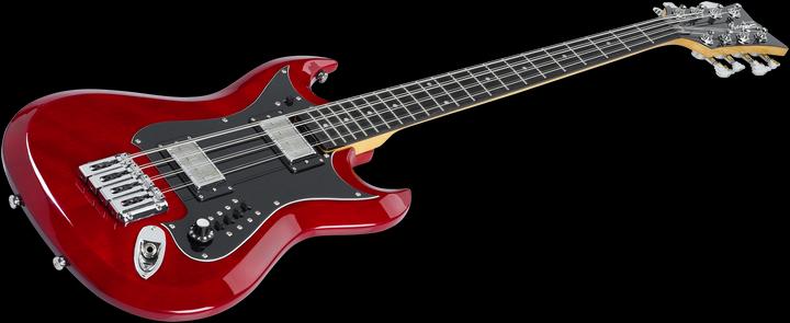 Actual product image Hagstrom Bass Guitar, H8II, Wild Cherry Transparent, 8-String (Electric guitar)