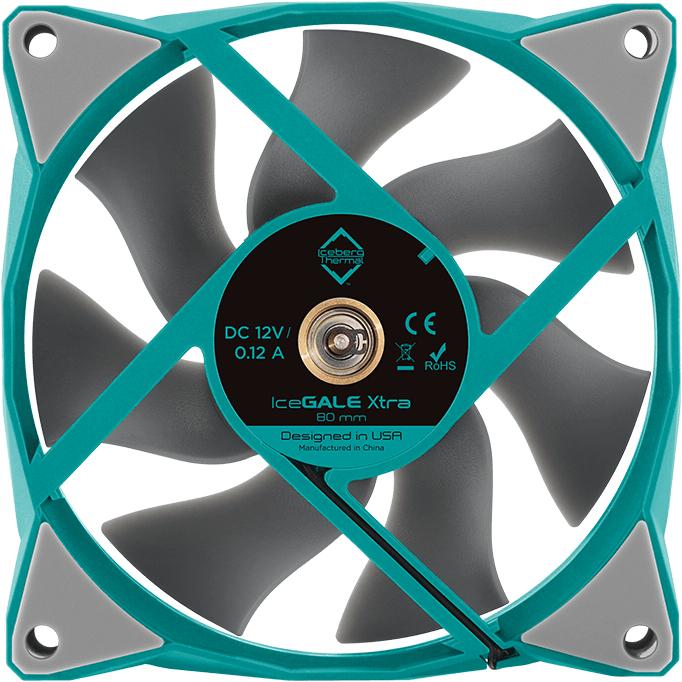 Image du produit Iceberg Thermal IceGALE Xtra Boîtier d'ordinateur Ventilateur 8 cm Turquoise 1 pièce(s) (80 mm, 1 x)