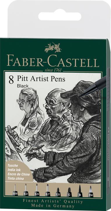 Image du produit Faber-Castell Stylo d'artiste Pitt (Noir, 8 x)