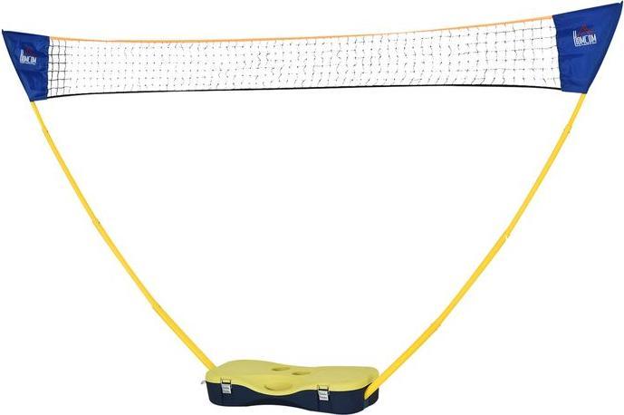 Swisshandel24 Badminton Netz mit Stand, Badminton-Netzständer, tragbarer Netzständer, Badmintonnetz mit 4 Badminto