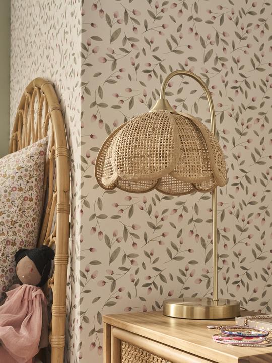 Produktbild Vertbaudet Kinderzimmer Nachttischlampe aus Rattan mit Messingfuss (G4)