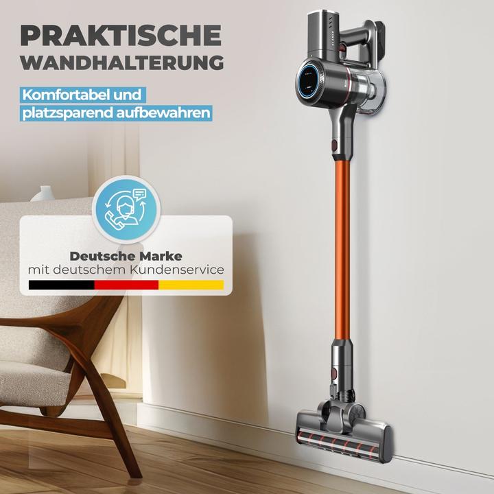 Actual product image KLAMER Akkustaubsauger, 420 Watt, 1 Akku und mit verschiedenen Aufsätzen