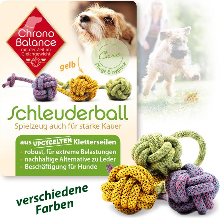 Produktbild ChronoBalance Schleuderball - Gelb (Ballspielzeug Hund)