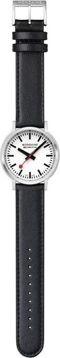 Image du produit Mondaine MST.4101B.LBV Stop2go Horloge - Horloge de gare - Saffierglas - Staal/Kunstleer - Zilver/Zwart - 41 (41 mm)