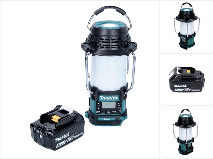 Immagine prodotto Makita DMR056F1 Radio cordless FM/DAB+ IP65 360° 18V con lanterna + 1x batteria 3.0Ah - senza (FM, DAB, AM, Bluetooth)
