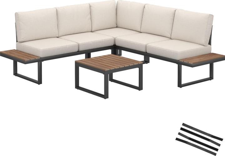 Actual product image tectake Garten-Lounge-Set Eliar, 4-teilig, mit Aluminiumgestell